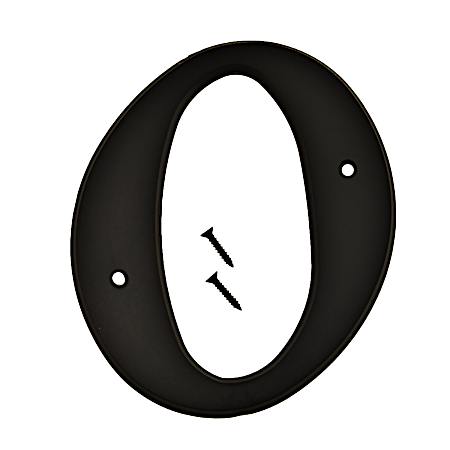 6 in Black Plastic House Number 0