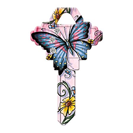 SC1-BFBL Butterfly Bling Key Blank