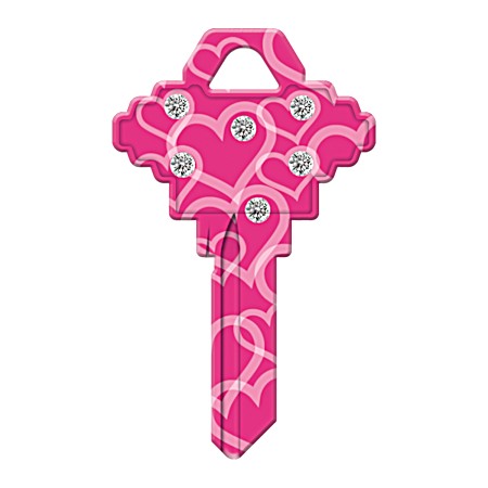 SC1-HTS Bling Hearts Key Blank