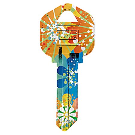 KW1-14 Orange Splash Key Blank