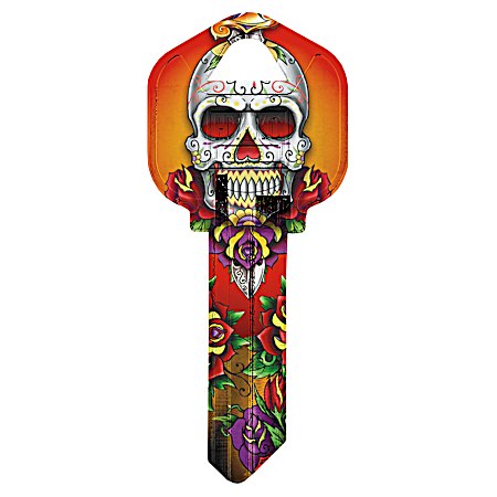 KW1-29 Painted Skull Key Blank