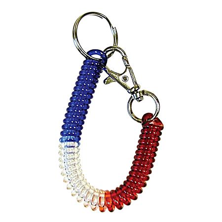 Red/Blue Coiled Key Ring w/ C-Clip