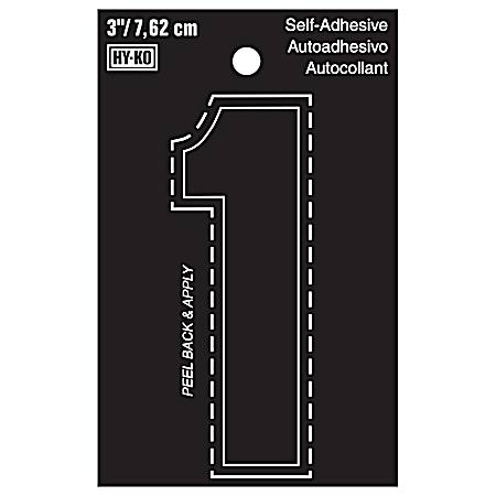 3 in Black Adhesive Vinyl Die Cut Number 1