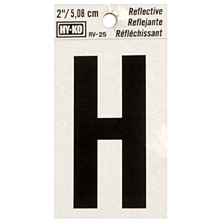 2 in Reflective Vinyl Letter H