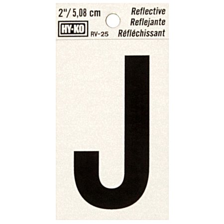2 in Reflective Vinyl Letter J