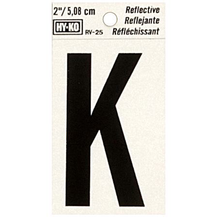 2 in Reflective Vinyl Letter K