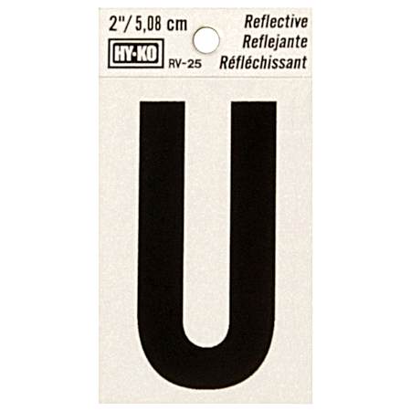 2 in Reflective Vinyl Letter U
