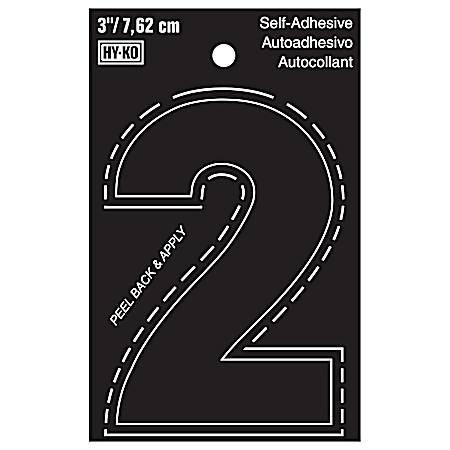 3 in Black Adhesive Vinyl Die Cut Number 2