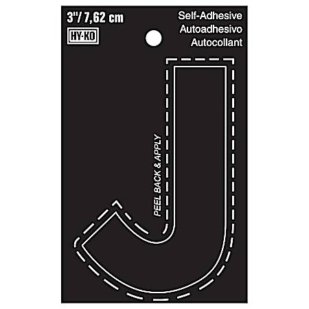 3 in Black Adhesive Vinyl Die Cut Letter J