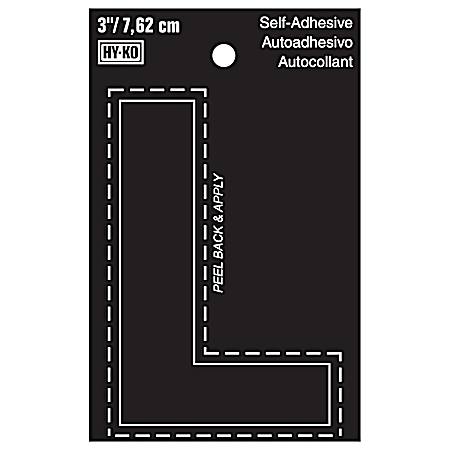 3 in Black Adhesive Vinyl Die Cut Letter L