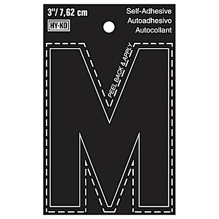 3 in Black Adhesive Vinyl Die Cut Letter M