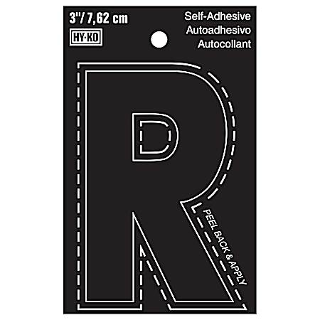 3 in Black Adhesive Vinyl Die Cut Letter R