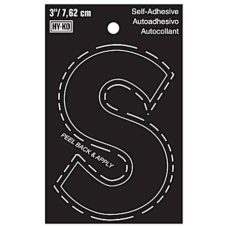 3 in Black Adhesive Vinyl Die Cut Letter S