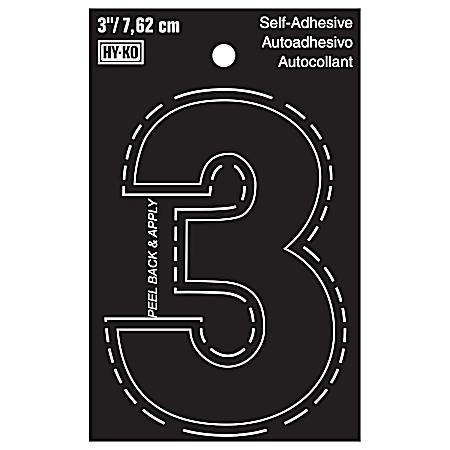 3 in Black Adhesive Vinyl Die Cut Number 3