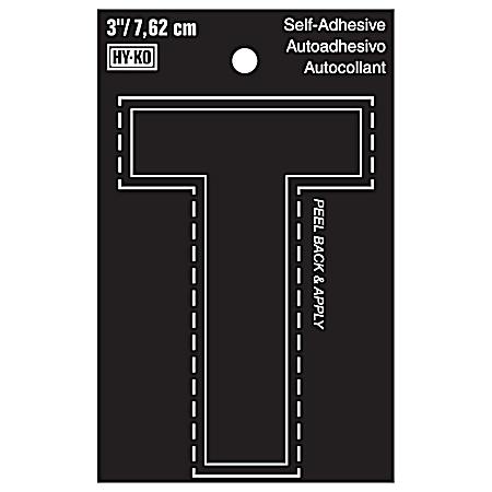 3 in Black Adhesive Vinyl Die Cut Letter T