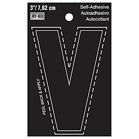 3 in Black Adhesive Vinyl Die Cut Letter V
