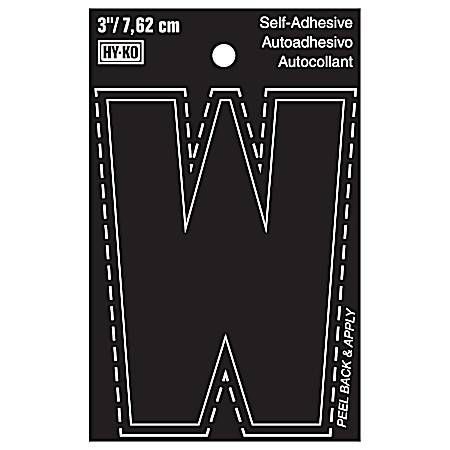 3 in Black Adhesive Vinyl Die Cut Letter W