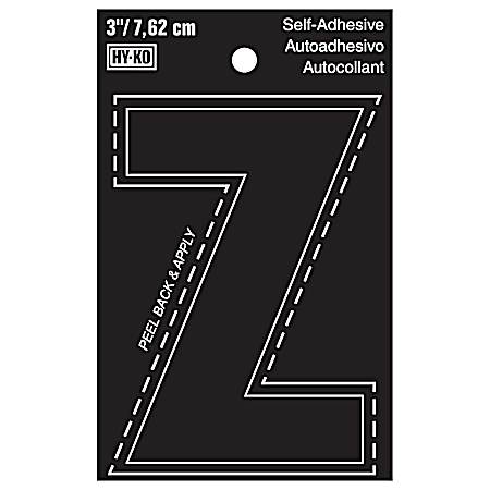 3 in Black Adhesive Vinyl Die Cut Letter Z