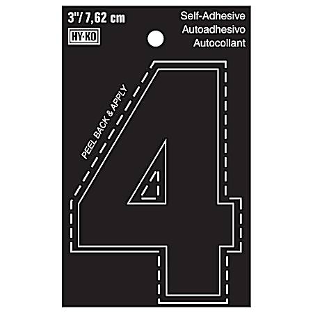 3 in Black Adhesive Vinyl Die Cut Number 4