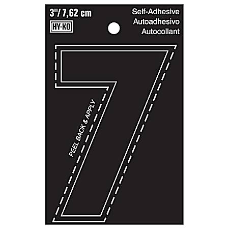 3 in Black Adhesive Vinyl Die Cut Number 7