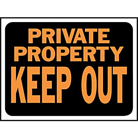 8.5 x 12 Orange & Black Private Property - KEEP OUT Sign