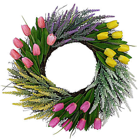 22 in Tulip Spiral Vine Wreath