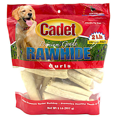 4 in Beef Rolled Curls Dog Treats - 2 lbs
