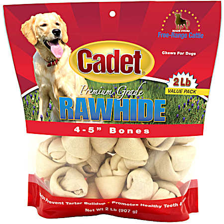 4 in Natural Knotted Bones Dog Treats - 2 lbs