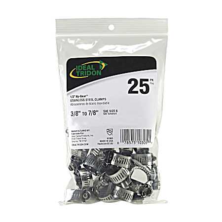 Stainless Steel Hose Clamps - 25 Pk.