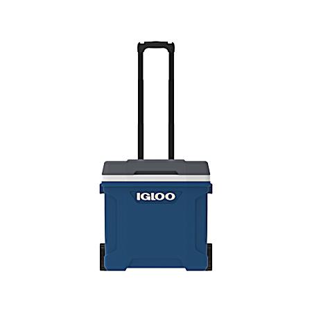 Latitude 30-Qt Indigo Blue/Carbonite Roller Cooler