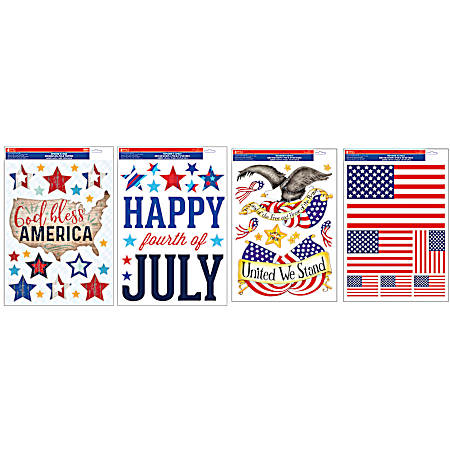 Patriotic Window Clings Assorted