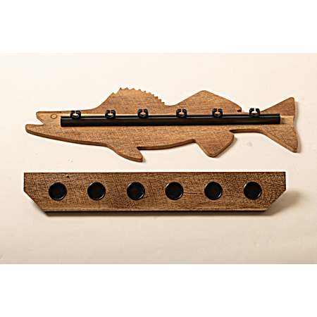 Distressed Walleye 6-Rod Wall Rack