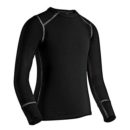 Kids' Black Performance Base Layer Long Sleeve Shirt