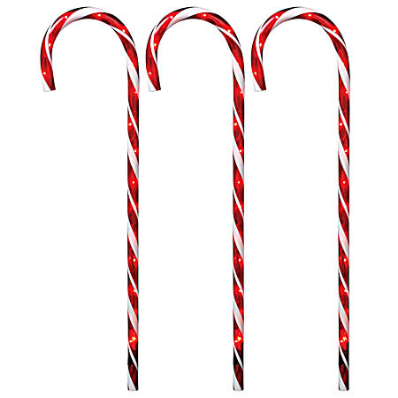 Red Transparent Candy Canes - Set of 3