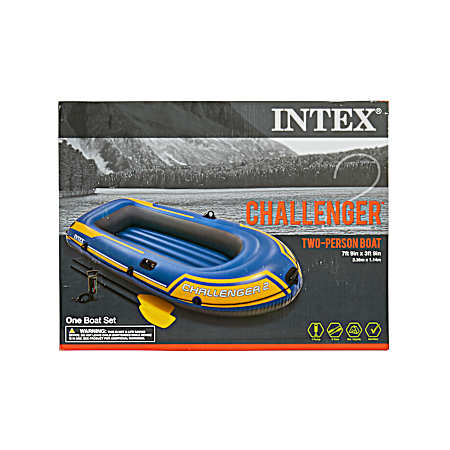 Challenger 2-Person Inflatable Boat Set w/ Pump & Oars