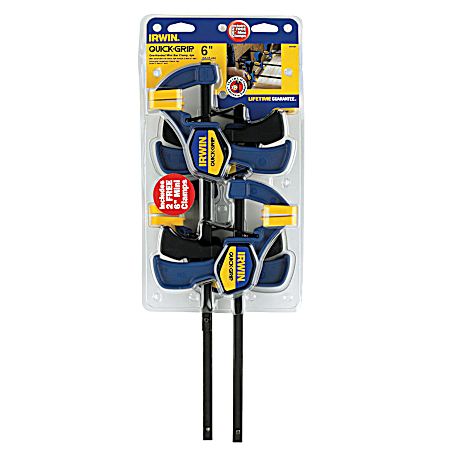 Quick-Grip 6 in One-Handed Mini Bar Clamps - 4 Pk