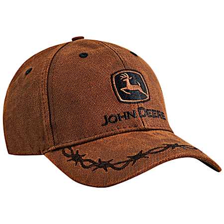 Men's Brown Oilskin Look Patch Cap