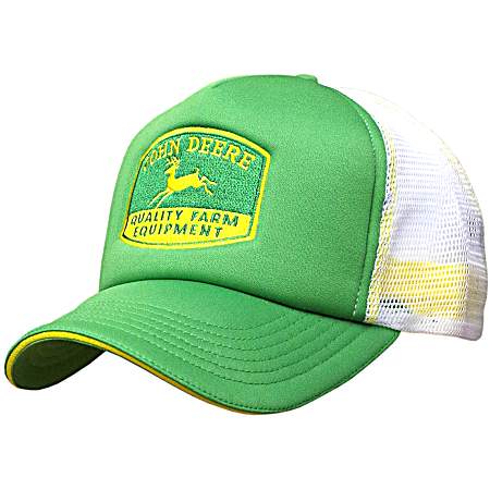 Men's Green/White Patch Logo Foam/Mesh Cap