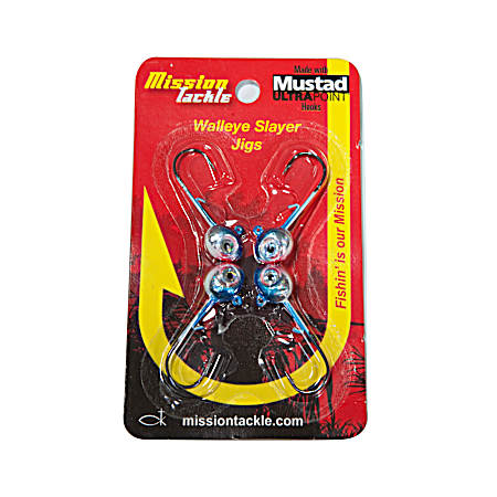 Blue Shiner Mission Tackle Walleye Slayer Jig - 4 Pk