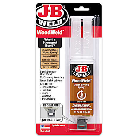 25 ml Tan WoodWeld Quick-Setting Epoxy Syringe
