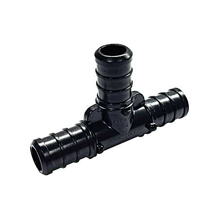 1/2 in PEX x 1/2 in PEX x 3/4 in PEX Black Plastic Tee - 2 Pk