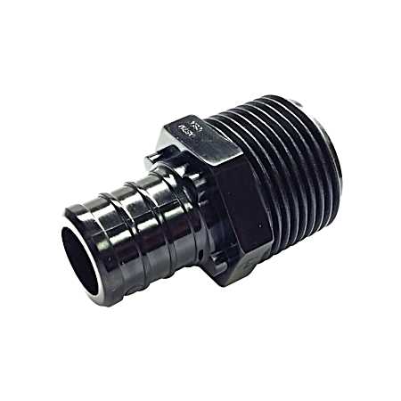 1/2 in PEX x 1/2 in MIP Black Plastic PEX Adapter - 2 Pk