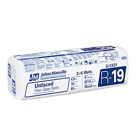 R19 Unfaced Fiberglass Insulation Batt