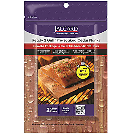 2 Pk Small Ready 2 Grill Pre-Soaked Cedar Planks