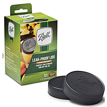 Regular Mouth Gray Leak-Proof Storage Lid - 6 pk