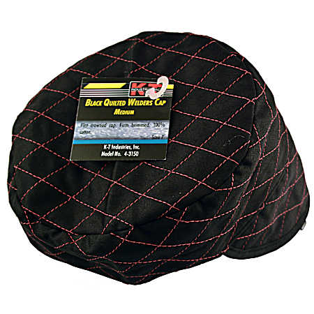 Medium Black Quilted Welder's Cap