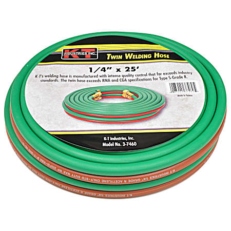 1/4 in X 25 ft Twin Line Welding Hose