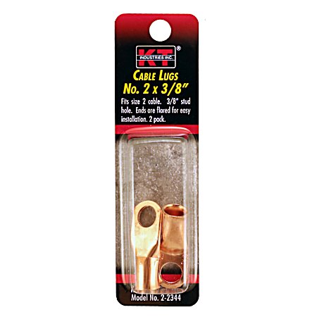 Cable Lugs Size No. 2 x 3/8 in - 2 Pk
