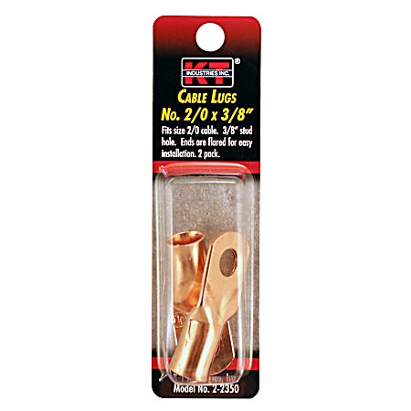 Cable Lugs Size No. 2/0 x  3/8 in - 2 Pk