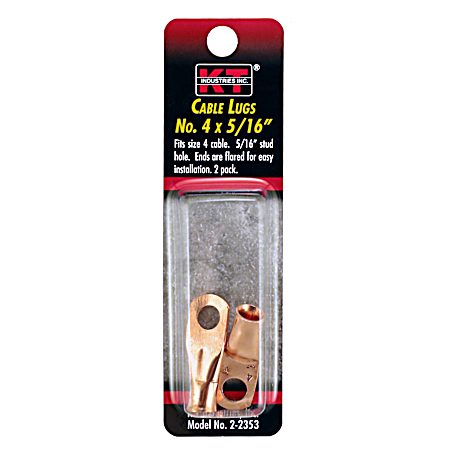 Cable Lugs Size No. 4 x 5/16 in - 2 Pk